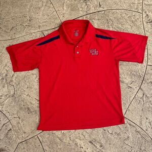 Red throwback UH embroidered logo polo